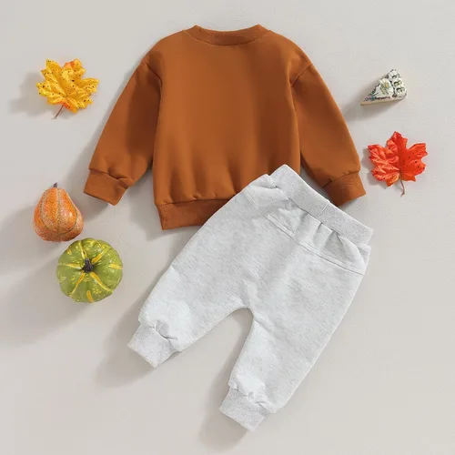 Miniatura 6 de Hoanselay Conjunto de sudadera de manga larga con capucha y pantalones de otoño e invierno para bebé niño