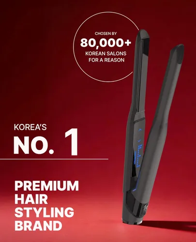 Miniatura 2 de GLAMPALM Plancha para el cabello 0.5" Plancha plana de cerámica infundida con Vita C, la herramienta profesional de salón n.º 1 de Corea