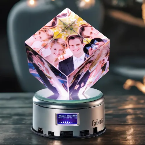 Miniatura 10 de Marco de Fotos de Color Personalizado como Regalo, Marcos de Fotos Personalizados, Regalos Personalizados de Fotos de Cristal 3D de Parejas con Luz