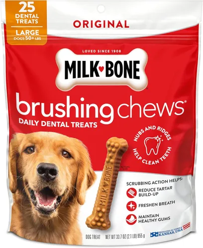 Miniatura 12 de Milk-Bone Original Masticables para Cepillar, 35 Golosinas Dentales Diarias para Perros de Tamaño Pequeño/Mediano, Acción de Frotamiento Ayuda a