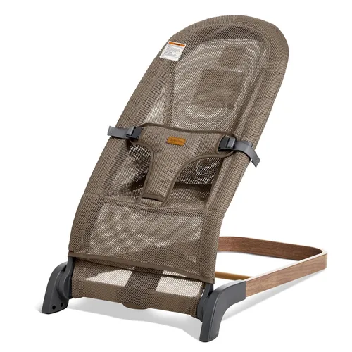 Miniatura 9 de Mecedora plegable para bebé, asiento de bebé con 3 alturas ajustables, balancín portátil para recién nacido, asiento ergonómico para rebote natural
