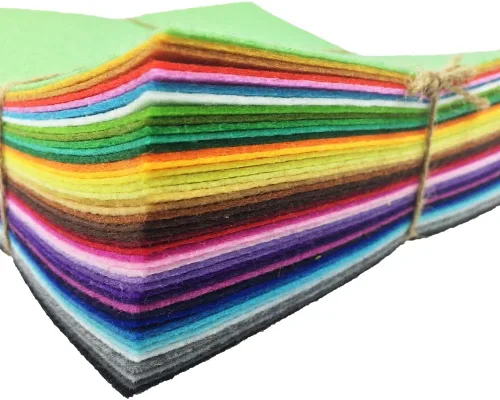 Miniatura 12 de 42 hojas de fieltro 4 x 4 pulgadas con colores surtidos y 1 mm de grosor para artesanías y manualidades