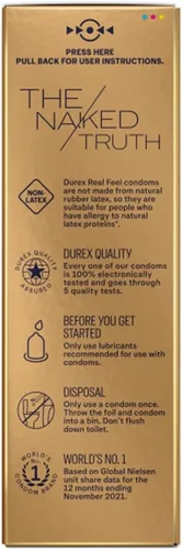 Miniatura 6 de Preservativos Durex sin látex para el sexo, condones lubricados sin látex Durex Avanti Bare Real Feel para hombres con sensación natural de piel