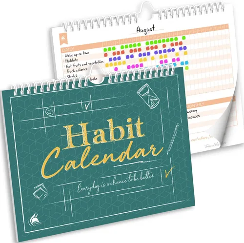Miniatura 10 de Clever Fox Calendario de seguimiento de hábitos – Rastreador de objetivos inspirador y calendario de hábitos para hábitos atómicos – Colorido