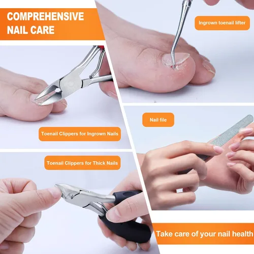 Miniatura 6 de Cortaúñas para uñas gruesas de adultos mayores, cortaúñas resistentes, cortaúñas profesionales, mango largo ergonómico antideslizante, cortaúñas