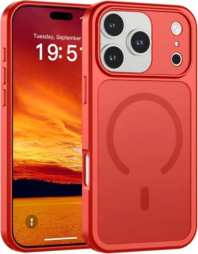 Miniatura 30 de SUPFINE Funda magnética para iPhone 11 Pro Max (compatible con MagSafe) (protección contra caídas de grado militar), delgada, translúcida mate, a