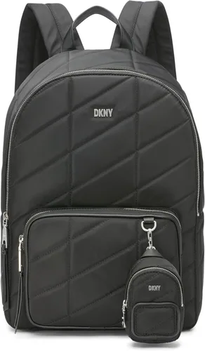 DKNY Bodhi - Bolsa tipo mochila, color negro y plateado, NegroPlata