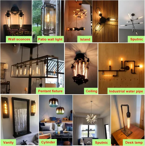 Miniatura 7 de Arberlic Bombilla LED T10 de 7.3 pulgadas, Bombilla de Luz Tubular de 6W Equivalente a Bombilla LED E26 de 60 vatios regulable, Blanco Cálido 2700K
