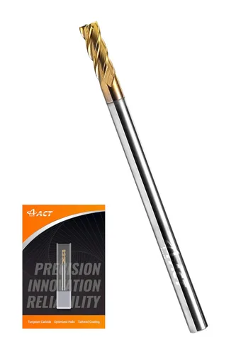 Miniatura 8 de ACCUT A4KES - Fresa cuadrada de carburo de 0.039 pulgadas - Broca de fresado de 4 flautas para acero, forja o acero endurecido, cobre, aleaciones