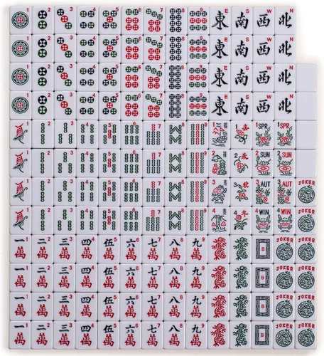 Miniatura 7 de Set de Mahjong Americano de Yellow Mountain Imports, Huntington con 166 Azulejos de Mahjong de Melamina, Estuche Blando Verde Mineral - 4 Estantes