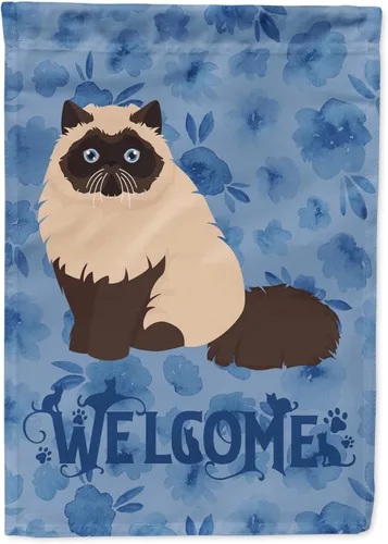 Miniatura 92 de Caroline's Treasures CK5047CHF Ojos Azules - Bandera de bienvenida con diseño de gato para casa de porche, grande, para colgar en la pared