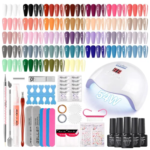 Miniatura 11 de GELLEN Juego de 24 esmaltes de uñas de gel, 20 colores de esmalte de gel UV, rojo, azul, verde, Hema TMPTA TPO 3 libre con capa base y capa superior