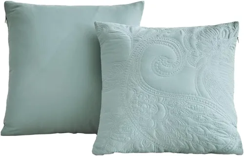 Miniatura 6 de Colcha tamaño King extragrande, diseño de patrón Paisley, cobertor de cama ligero, reversible, 5 piezas, 100% microfibra, Seaglass 1 - Seaglass