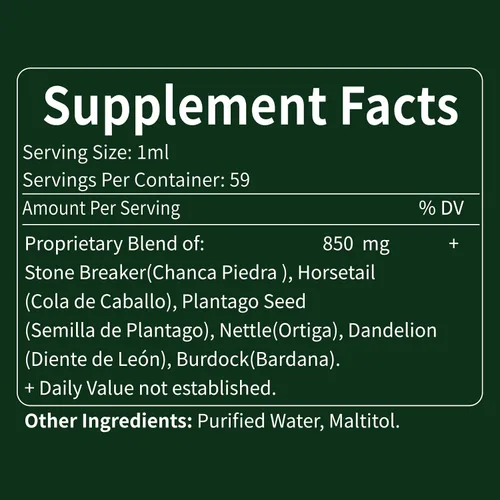 Miniatura 7 de Chanca Piedra - Gotas para disolver cálculos renales y cálculos biliares, extracto de cola de caballo, limpieza renal, desintoxicación y reparación