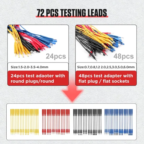 Miniatura 3 de BELEY Kit de cables de prueba automotriz de 104 piezas, kit de cables de prueba de multímetro de ruptura eléctrica con cables de multímetro, clips