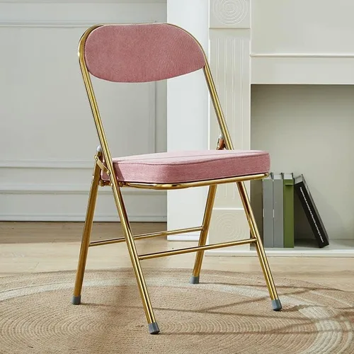 Miniatura 11 de Sillas de comedor modernas, silla auxiliar tapizada para el hogar, con acabado mate, silla de comedor plegable con respaldo abierto, silla sin