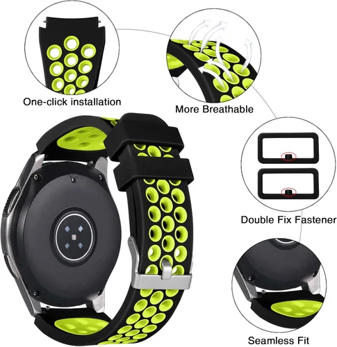 Miniatura 2 de Lerobo - Correas compatibles con Samsung Galaxy Watch 3 de 45 mm, Galaxy Watch 46 mm, Gear S3 Frontier, Correa clásica, correa de reloj de silicona