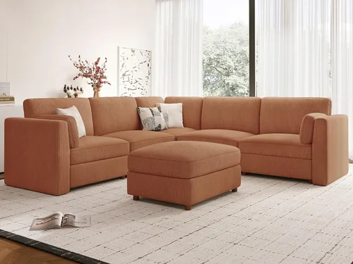 Miniatura 48 de Sofá biplaza extragrande de 83.5 pulgadas, sofás para sala de estar, sofá nube de felpilla de asiento profundo, sofá modular seccional, funda
