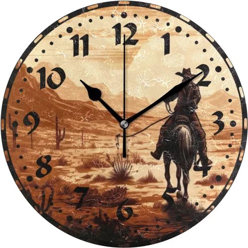 Miniatura 17 de Reloj de pared con patrón de flores mexicanas, silencioso sin tictac de 10 pulgadas, funciona con pilas, reloj fácil de leer para decoración