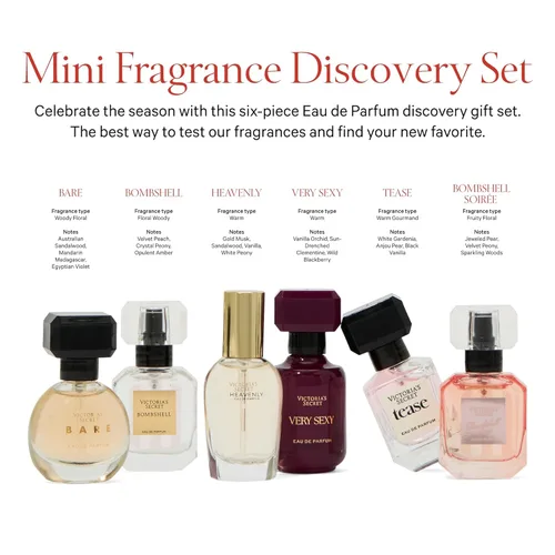 Miniatura 2 de Victoria's Secret - Juego de regalo Mini Eau de Parfum Discovery: Bombshell, Bombshell Magic, Tease, Bare, Very Sexy y Heavenly