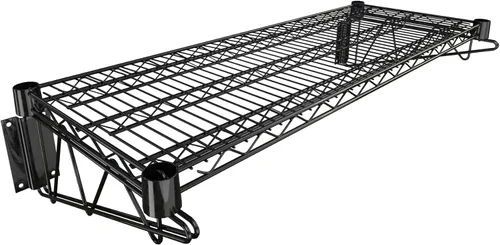 Miniatura 35 de Estante de montaje en pared de alambre epoxi negro de 14" x 24