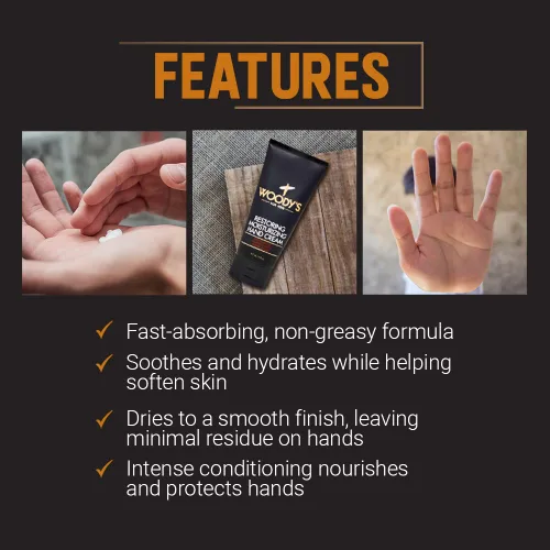 Miniatura 4 de Woody's Crema de manos restauradora para hombres, hidratante, hidratante y calmante, alivio rápido para manos ásperas y secas, 5 onzas líquidas