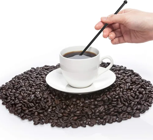 Miniatura 3 de 100 piezas de varillas de plástico desechables de parte superior redonda con cristal (negro)