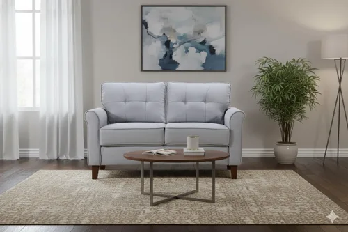Miniatura 20 de Container Furniture Direct Kouchouk - Muebles de sala de estar de terciopelo cómodos de tres plazas, sofá moderno de mediados de siglo, sofá biplaza
