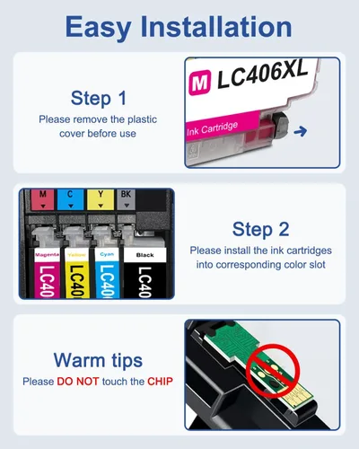 Miniatura 4 de LC406XL - Paquete de 4 cartuchos de tinta compatibles con impresora Brother MFC-J4335DW MFC-J5855DW MFC-J6555DW MFC-J4535DW MFC-J6955DW MFC-J4345DW