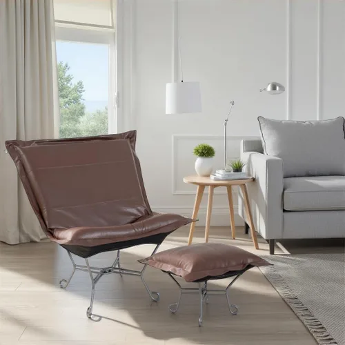Miniatura 2 de Howard Elliott Collection Avanti Pecan - Silla de asiento oscilante con funda, silla multiusos de mariposa con marco de titanio, muebles de patio