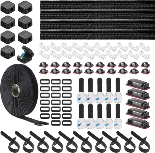 Kit organizador de cables, organizador de cables de escritorio, organización de cables debajo del escritorio, organización de cables y organizador