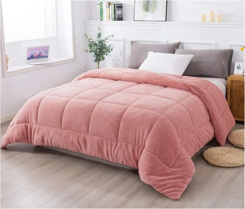 Miniatura 12 de KASENTEX Edredón de felpa sherpa de lujo súper ultrasuave, tamaño Queen, ropa de cama acogedora y reversible de piel sintética, lavable a máquina