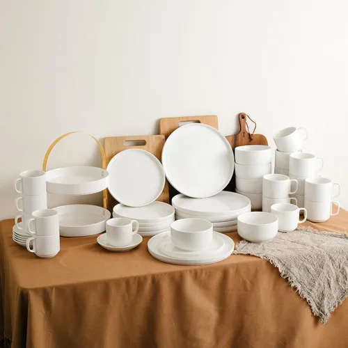 Miniatura 8 de Brew To A Tea - Platos de postre de porcelana blanca, juego de 6, 8.2 pulgadas, platos pequeños para aperitivos, ligeros, duraderos, aptos