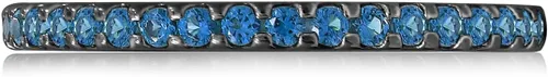 Miniatura 4 de Tienda Collection Plated Sterling Silver Round-Cut All-Around Band Ring made with Infinite Elements Zirconia