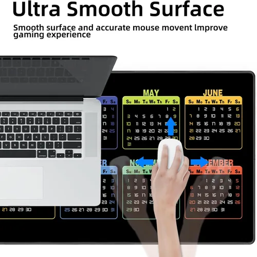 Miniatura 6 de Galdas Alfombrilla de mouse para juegos XXL XL, grande, larga, extendida, grande, de goma antideslizante, con bordes cosidos, para laptop, oficina