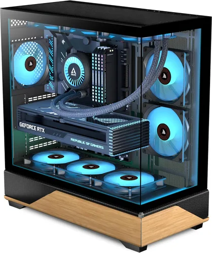 Miniatura 10 de KEDIERS PC CASE - 7 ventiladores ARGB preinstalados, carcasa de PC ATX de torre media con vidrio templado panorámico, carcasa de computadora