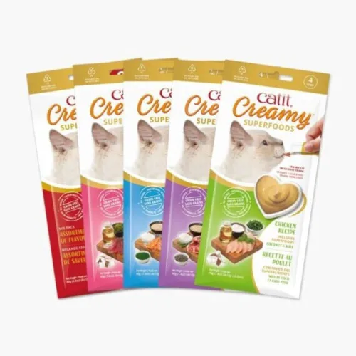 Miniatura 2 de Catit Creamy Superfood Lickable Cat Treat - Golosina hidratante y saludable para gatos de todas las edades, surtido, paquete de 8