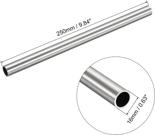 Miniatura 69 de uxcell Tubo de acero inoxidable 304, diámetro exterior de 34 mm x 1,5 mm de espesor de pared, 300 mm de longitud de tubería metálica para maquinaria
