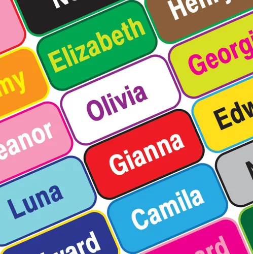 Miniatura 41 de Etiquetas de Nombre Personalizadas para Niños – 60 Etiquetas Impermeables de Pelar y Pegar para Ropa, Cajas de Almuerzo, Botellas de Agua, Bolsas
