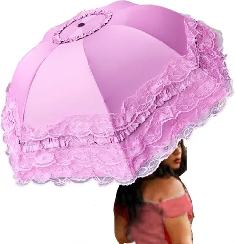 Miniatura 21 de WENDIN Sombrilla de encaje plegable vintage Paraguas gótico lluvia Anti-UV protección de encaje parasol cúpula Foto Props niñas sombrilla paraguas