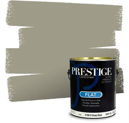Miniatura 88 de Prestige Paints - Pintura exterior e imprimación en uno, 1 galón, plano, compatibilidad comparable con el color menta «Whipped Mint» de Behr