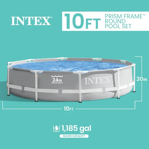 Miniatura 3 de INTEX 26700EH - Marco de prisma de 10 pies x 30 pulgadas, piscina redonda con marco de acero, bomba no incluida