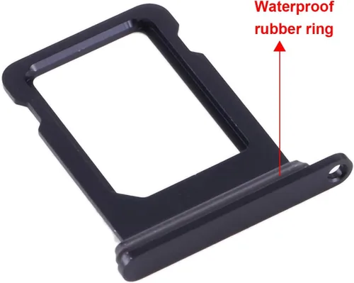 Miniatura 2 de Reemplazo de ranura para bandeja de tarjeta SIM para iPhone 12 (negro) con anillo de goma impermeable y pasador de expulsión