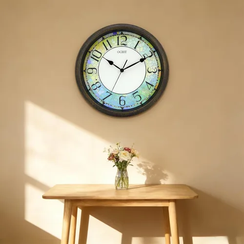 Miniatura 9 de OCEST Reloj de pared iluminado de 13 pulgadas, reloj de pared iluminado silencioso que brilla en la oscuridad, funciona con pilas para dormitorio
