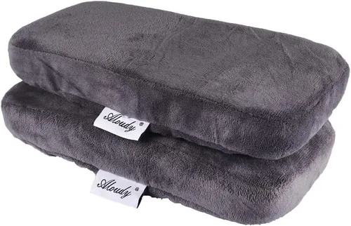 Aloudy Almohadillas ergonómicas de espuma viscoelástica para silla de oficina, cómodas fundas para reposabrazos de silla de juegos para codos y gris