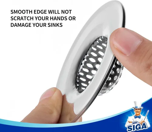 Miniatura 3 de MR.SIGA Colador de Fregadero de Baño, Utilidad, Slop, Colador de Drenaje de Fregadero de Bañera y Lavabo Atrapa Cabellos, Colador de Drenaje
