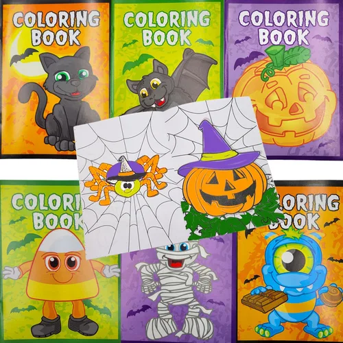 Miniatura 3 de The Dreidel Company Libros para colorear de Halloween (paquete de 12) recuerdos de fiesta para niños, relleno de bolsas de golosinas de Halloween