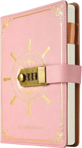 Miniatura 7 de ARRLSDB PU Leather Journal with Lock, A5 Size Diary with Combination Lock (Journal with Combination Lock) Password Notebook Locking Student Diary