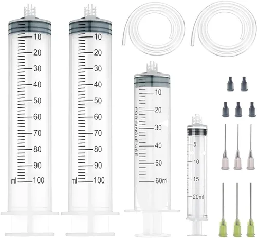 Dispensador de pegamento grande, 0.7 fl oz, 2.0 fl oz, dispensador de medición de 3.4 fl oz con dispensador de pegamento y tapas. resina epoxi,