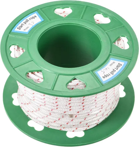 Miniatura 5 de uxcell Cuerda de arranque de retroceso 0.118 in 1/8 pulgadas de diámetro 98.4 ft 98 pies de poliéster blanco rojo para cortacésped recortadora pieza